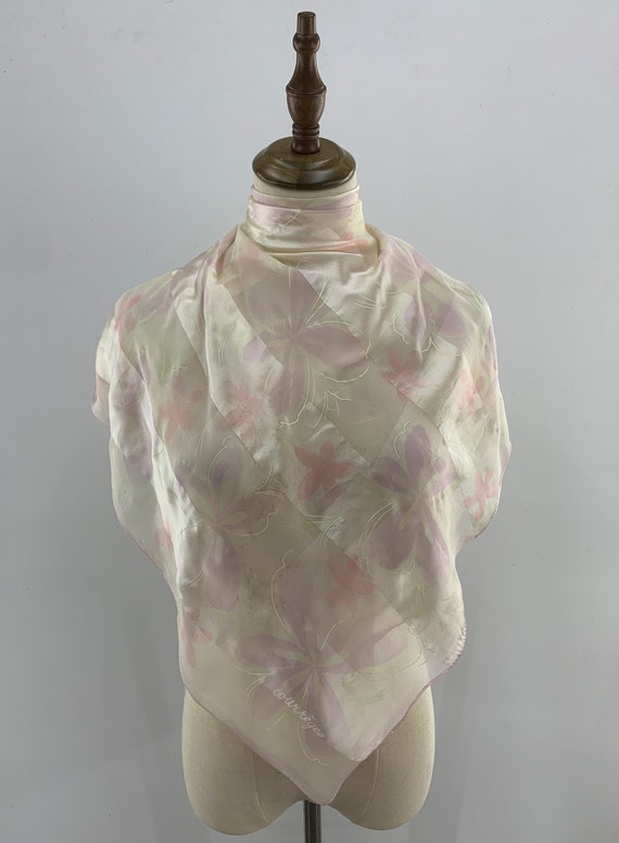 Vintage Courreges Silk Scarf, Pure Silk Neck Scar… - image 1