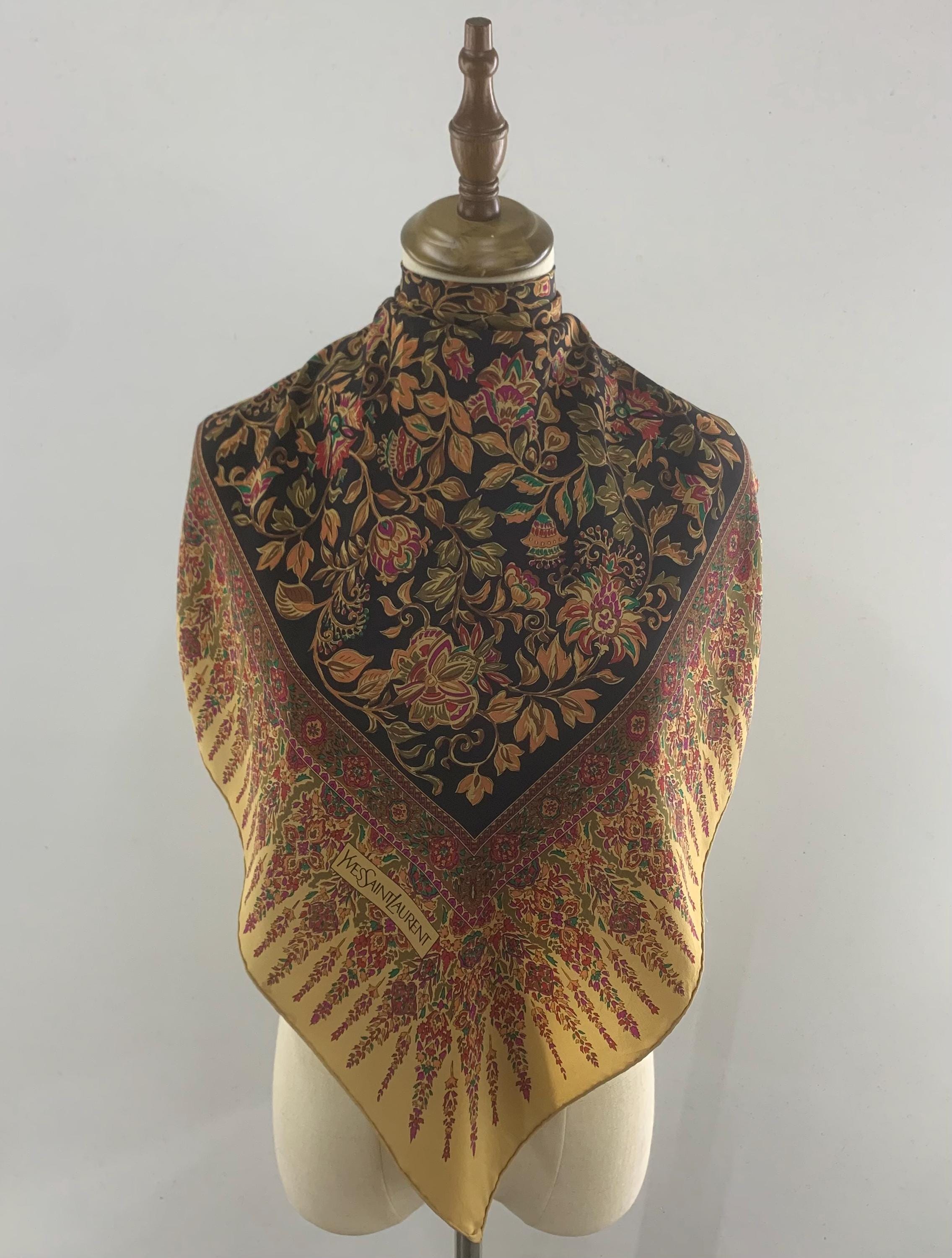 Red ysl silk scarf - Etsy 日本
