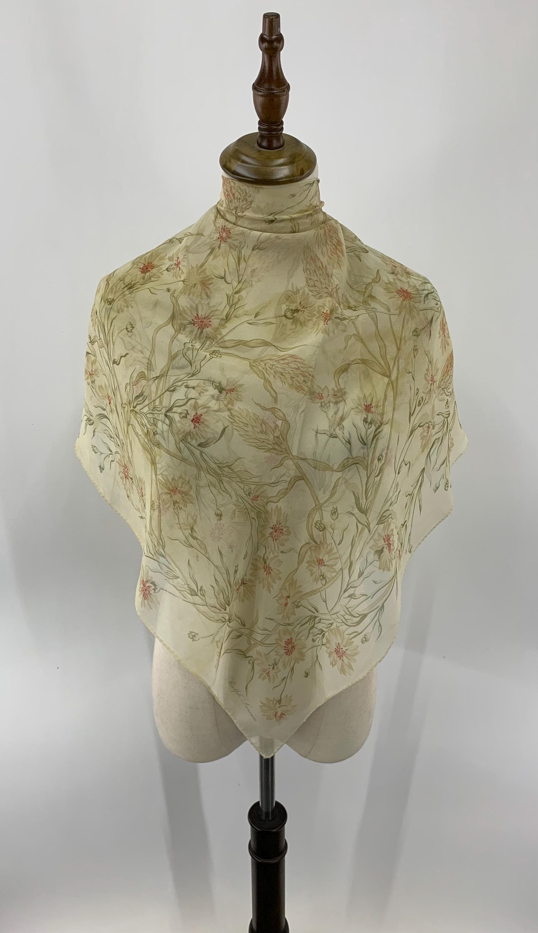 Ralph Lauren Silk Chiffon Scarf - Etsy