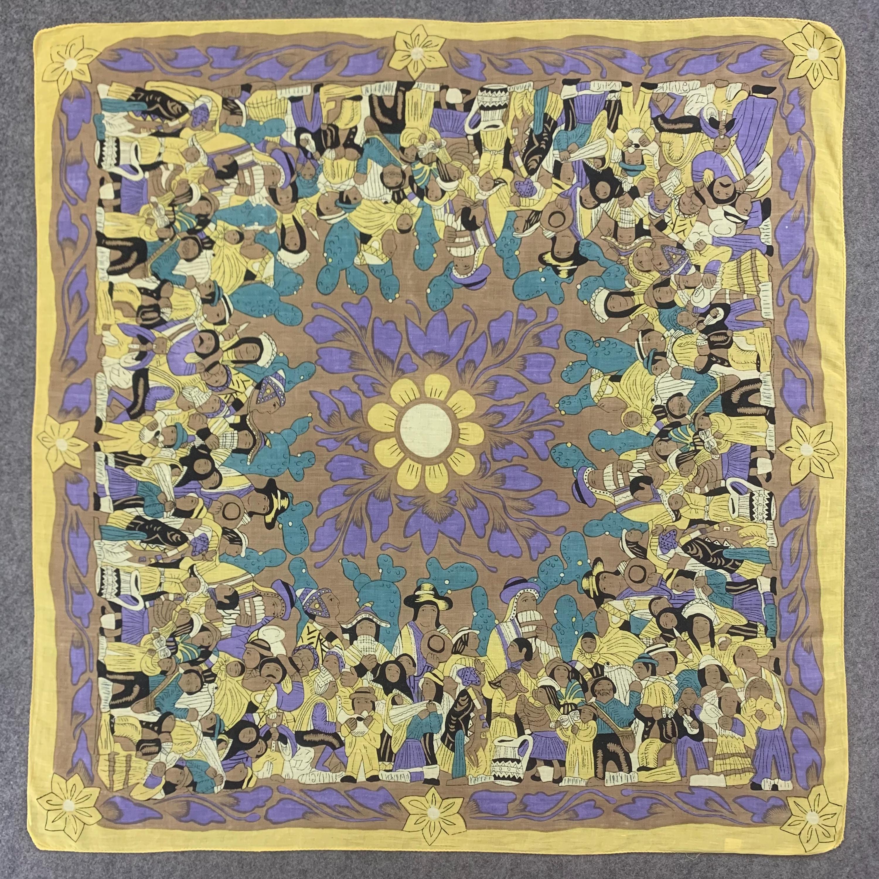 Vintage IndianCotton Scarfヴィンテージインド綿スカーフ Vintage Indian Scarf Cotton Art Retro Design Scarves Women