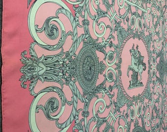 Vintage Hermes Scarf Les Tuileries by Joachim Metz, Authentic