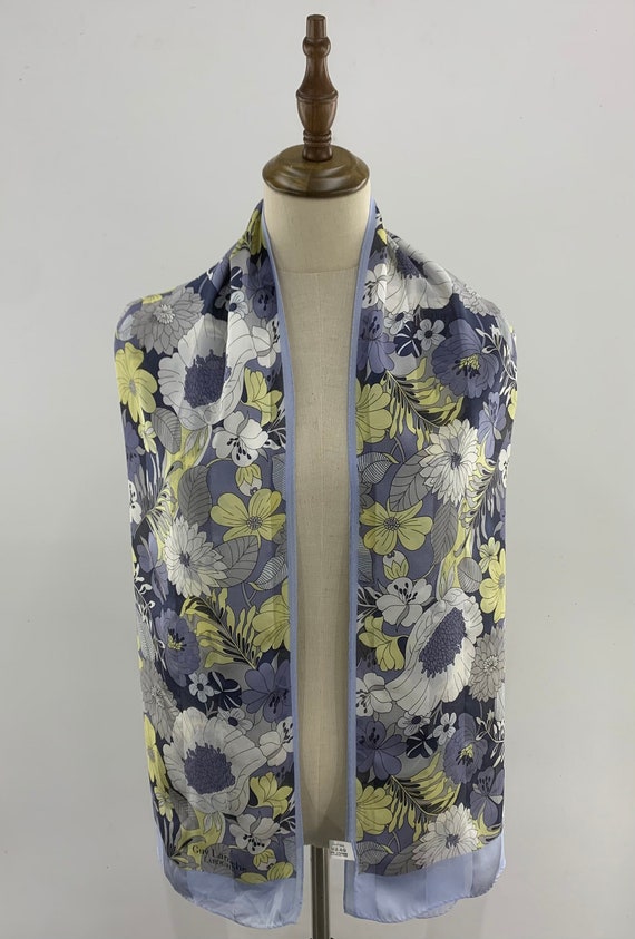 Vintage Guy Laroche Silk Scarf, Pure Silk Neck Sc… - image 1