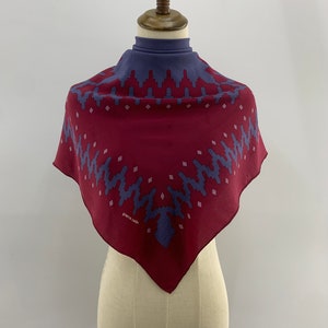 Vintage Pierre Cardin Silk Scarf, Square Scarf, Maroon Scarf, Classic Scarf, Neck Scarf, Women Accessories, Vintage Scarves, Wrap