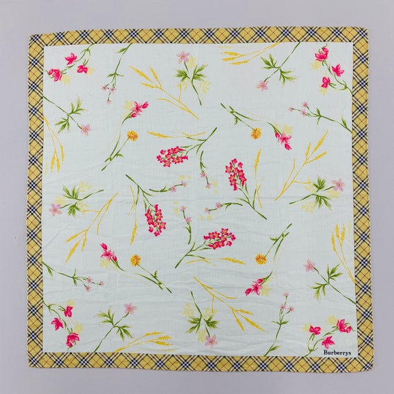 Vintage Burberry Handkerchief, Bandana Floral Acc… - image 2