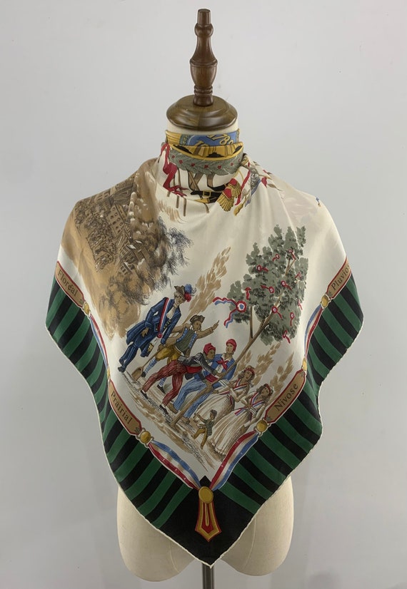 Vintage Silk Scarf Bicentenary of the French Revolution 1789 1989