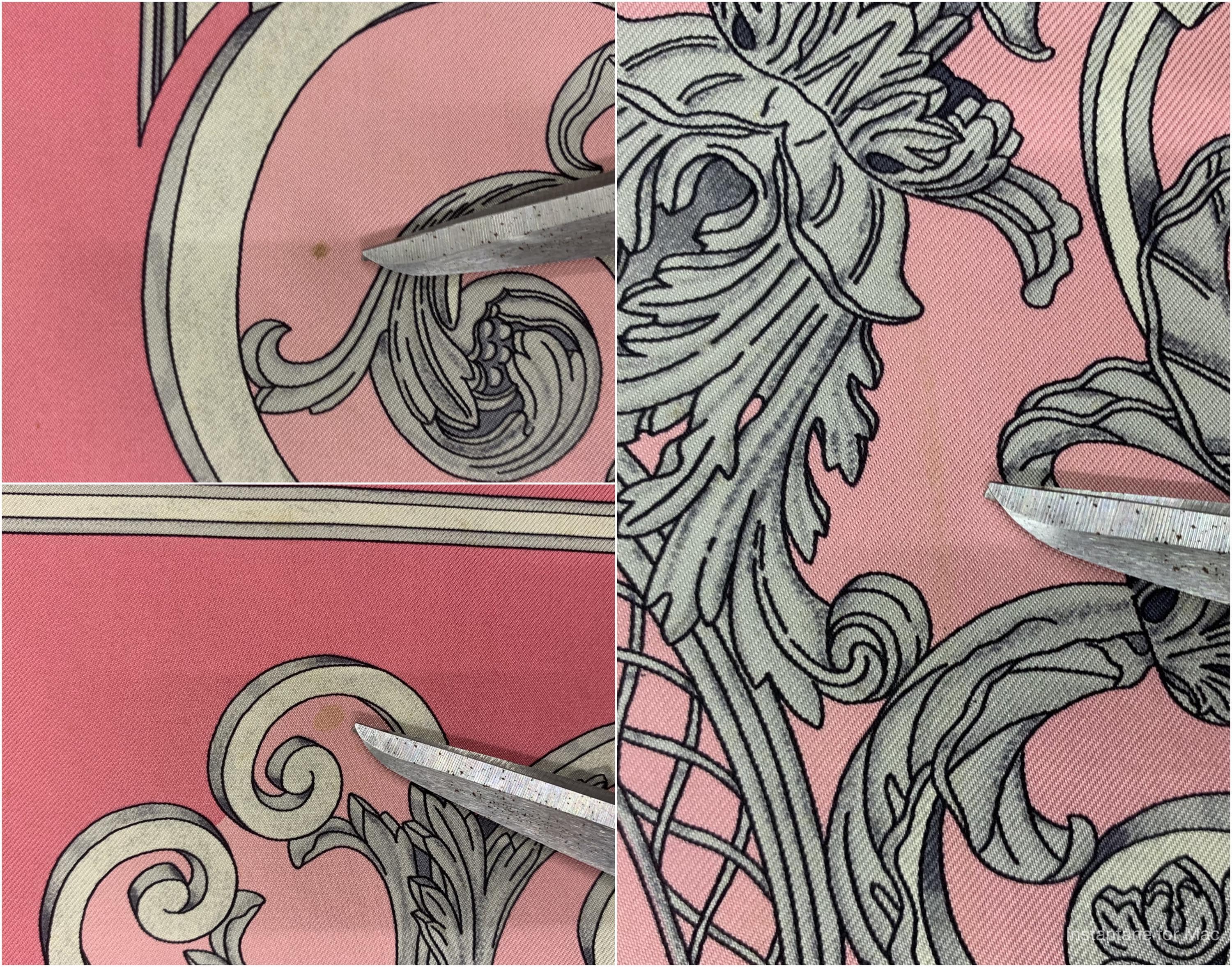 HERMES LES TUILERIES シルクスカーフピンク Vintage Hermes Scarf Les Tuileries by Joachim Metz, Authentic