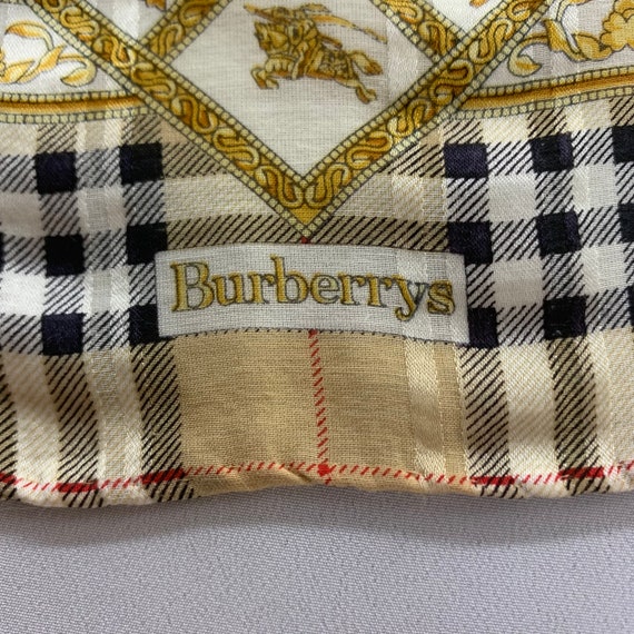 Vintage Burberrys Nova Check Silk Handkerchief, A… - image 4