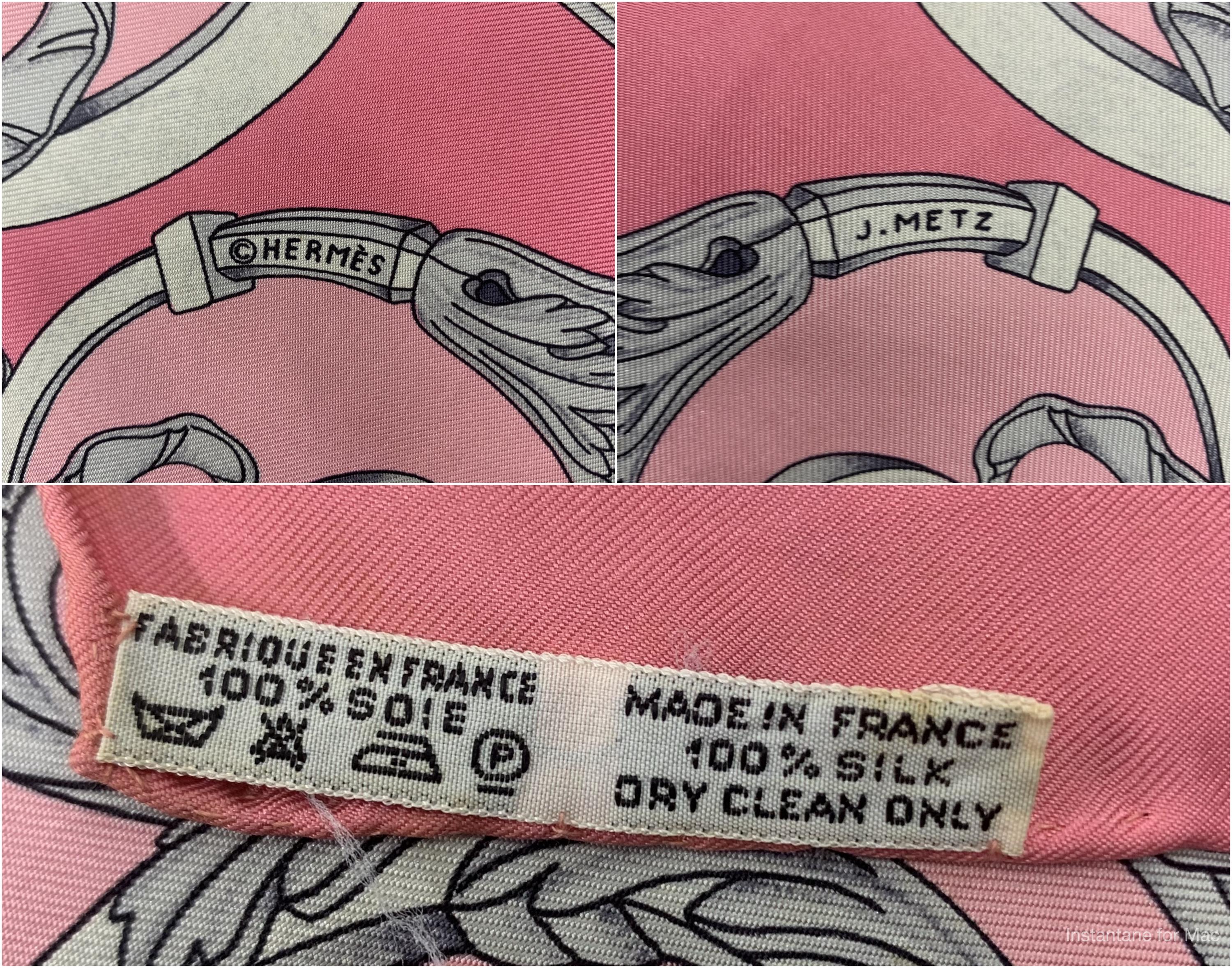 Vintage Hermes Scarf Les Tuileries by Joachim Metz, Authentic