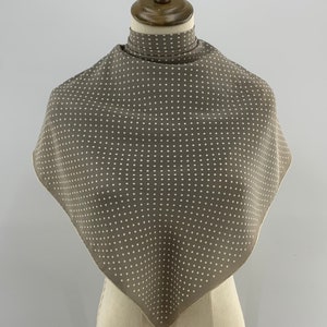 Vintage Silk Scarf Grey Polkadot Scarf Women Accessories Classic Scarf Silk Bandana Scarf Top Foulards Silk Shawl Wrap Vintage Scarves