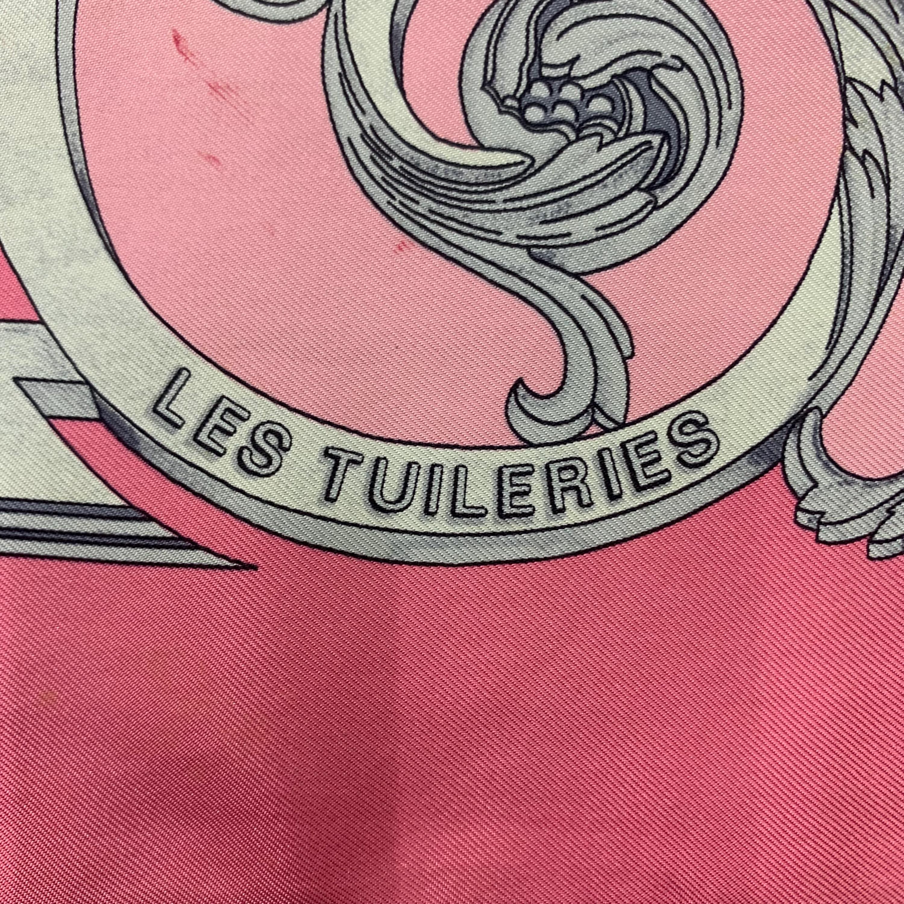 Vintage Hermes Scarf Les Tuileries by Joachim Metz, Authentic