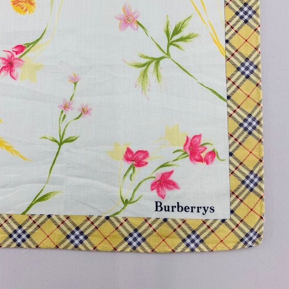 Vintage Burberry Handkerchief, Bandana Floral Acc… - image 3