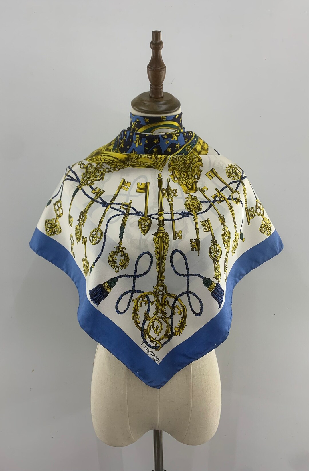 Vintage Longchamp Silk Scarf, Vintage Longchamp Square Scarf, Longchamp