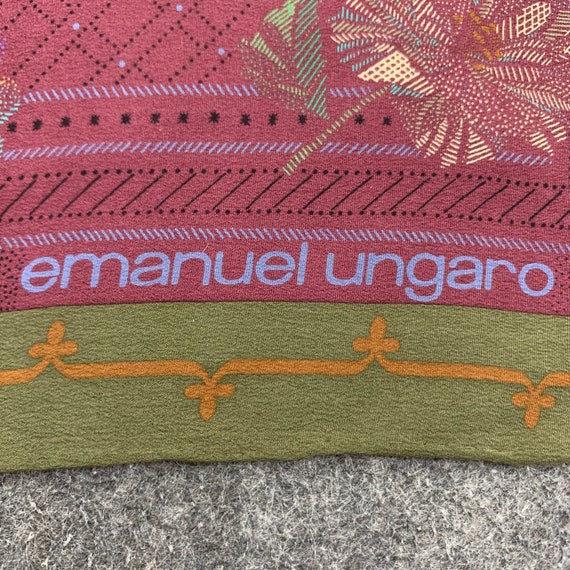 Vintage Emanuel Ungaro Silk Scarf, Floral Scarf, … - image 4