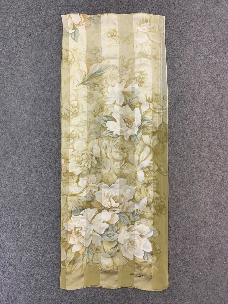 Vintage Écharpe en soie Jun Ashida Écharpe carrée