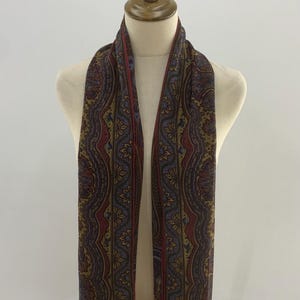 Vintage Italian Silk Scarf Classic Floral Paisley Pattern Neck Scarf Unisex Accessories Long Scarf Foulards Stole Silk Muffler Neckwear