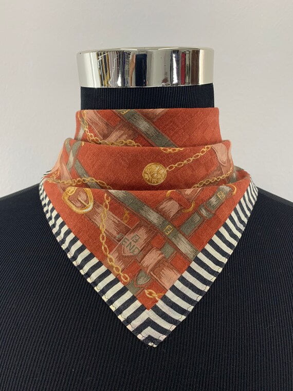 FH225 FENDI Monogram Authentieke Halsdoek Zakdoek Bandana Accessoires Sjaals & omslagdoeken Bandanas