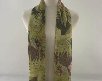 Vintage Salvatore Ferragamo Silk Scarf Floral Pattern Neck Scarf Luxury Accessories Spring Long Scarves Foulards Stole Silk Muffler Neckwear