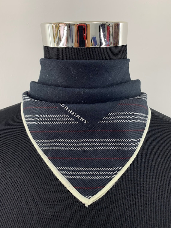 Vintage Burberry Black Handkerchief, Authentic Bur