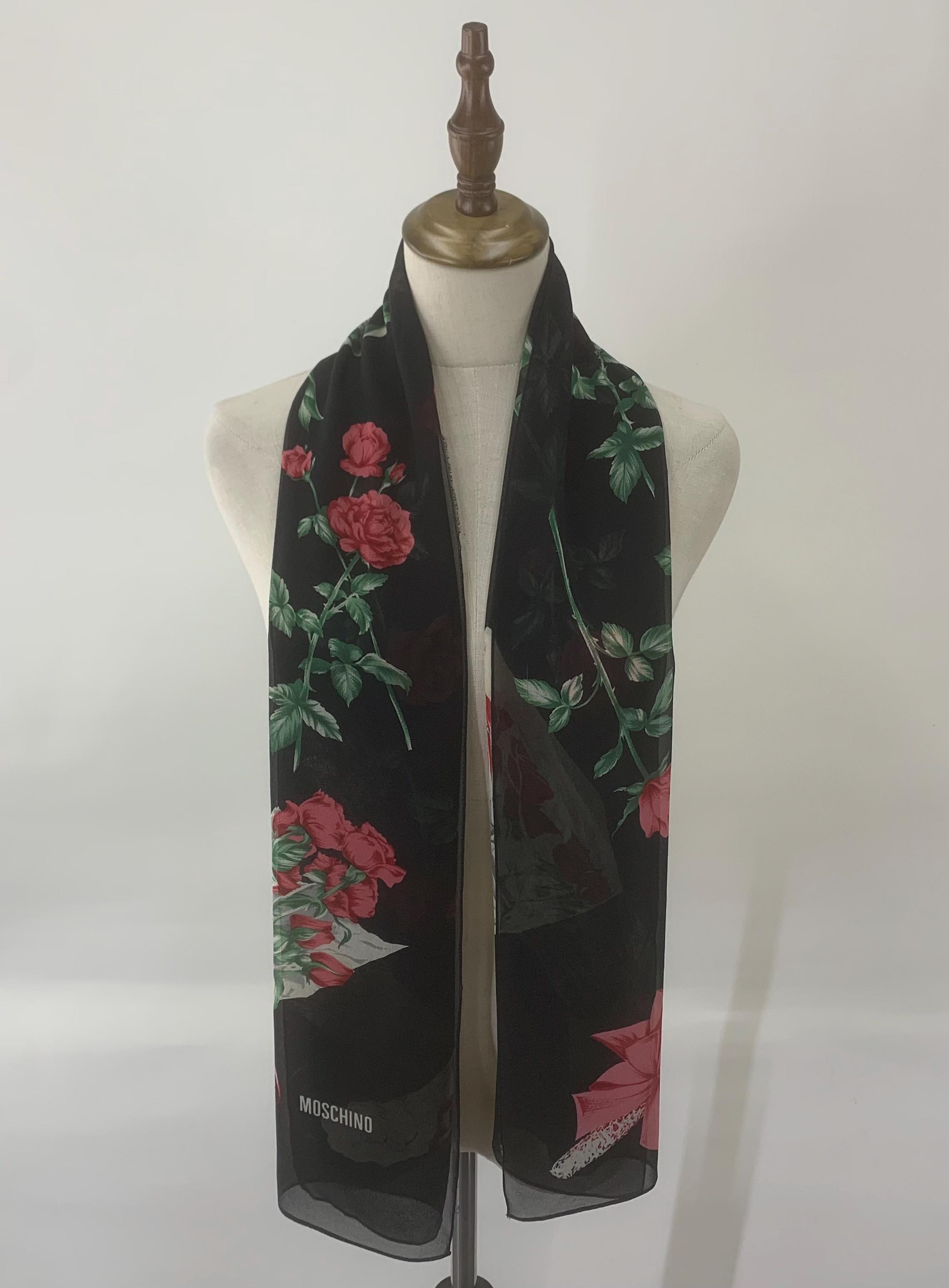 Moschino Silk Scarf - Etsy Canada