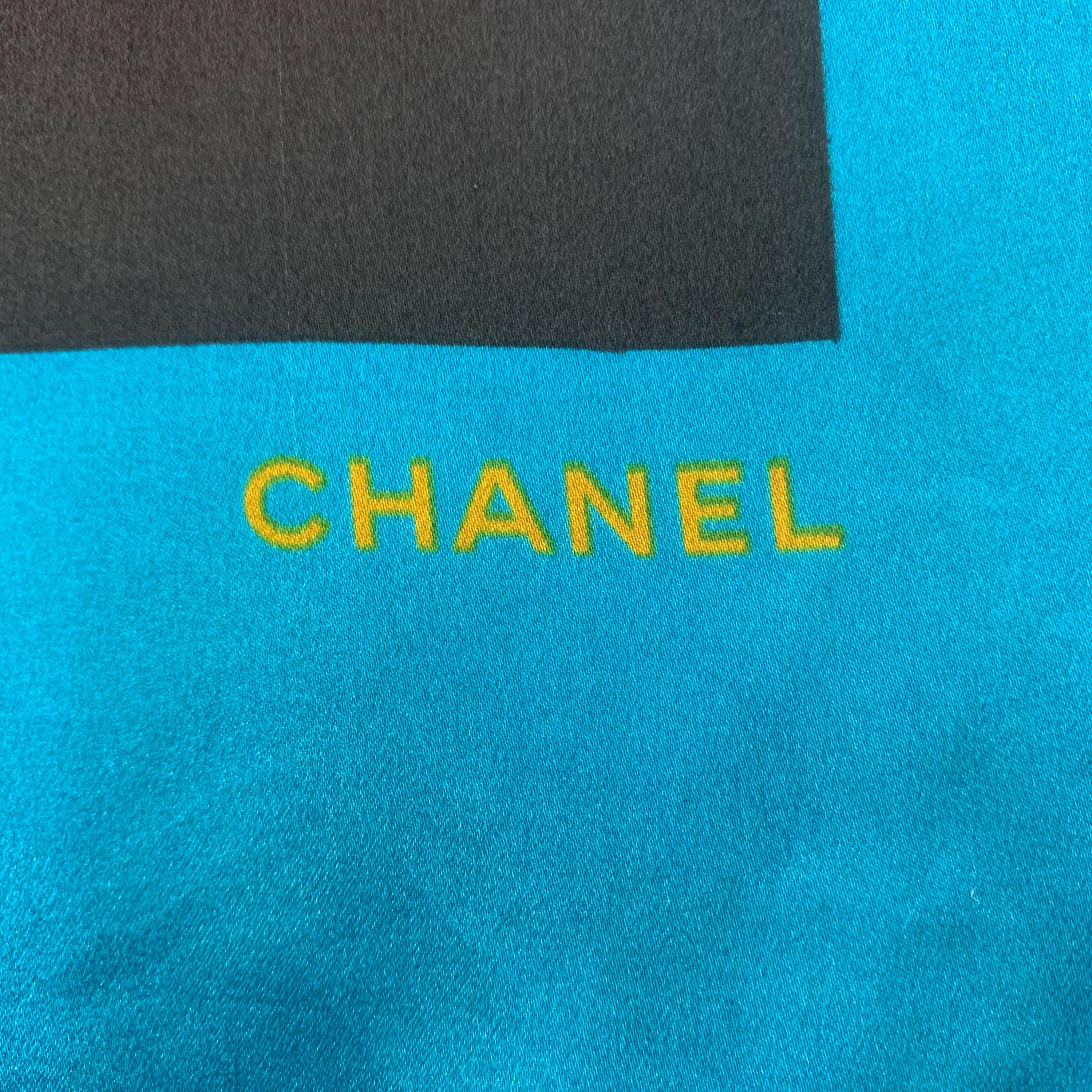 Vintage Chanel Scarf, Chanel Silk Scarf, Chanel Silk Shawl, Chanel