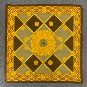 Foulard Vintage BASILE En Soie 100% - Italie - Motifs Géométriques Multicolores - Occasion Bon état