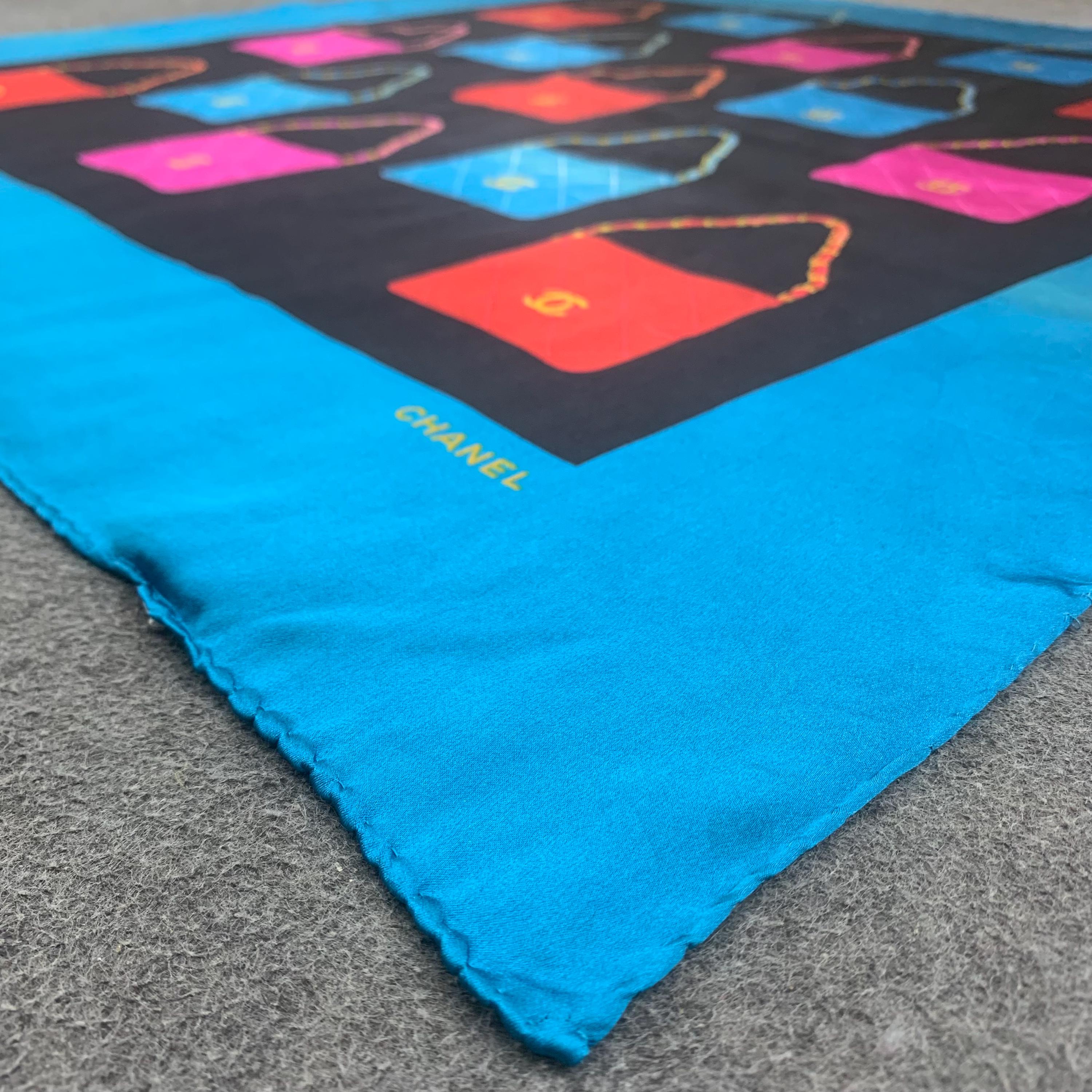 Vintage Chanel Scarf, Chanel Silk Scarf, Chanel Silk Shawl, Chanel