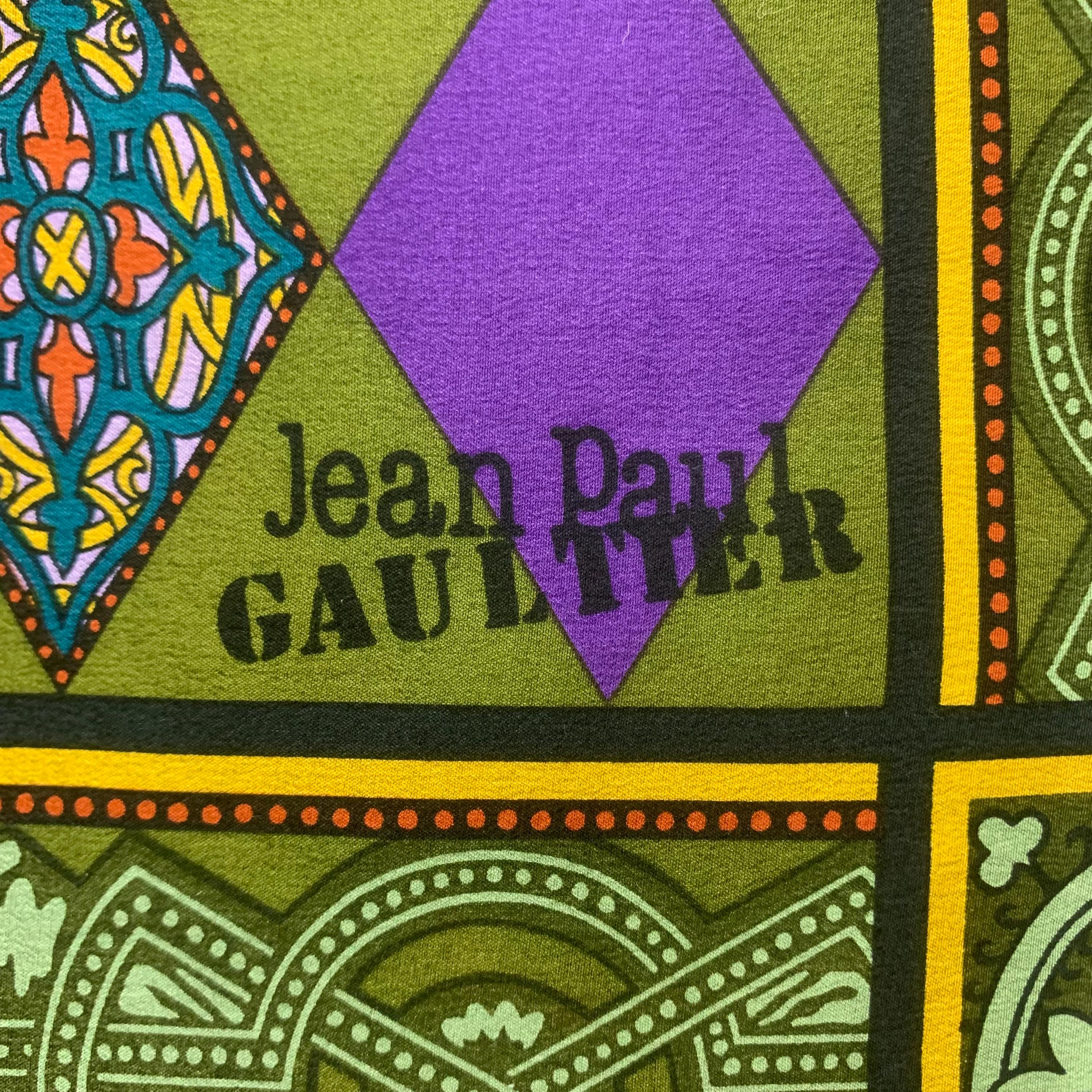 ヴィンテージ ジャンポール ゴルチエ シルクスカーフ 幾何学模様 ユニ