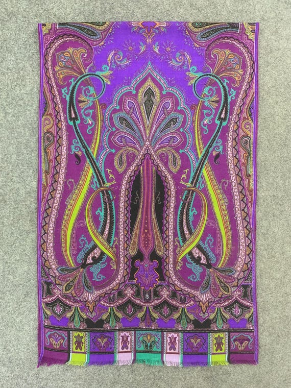 Sciarpa vintage Etro Milano con motivo Paisley multicolore