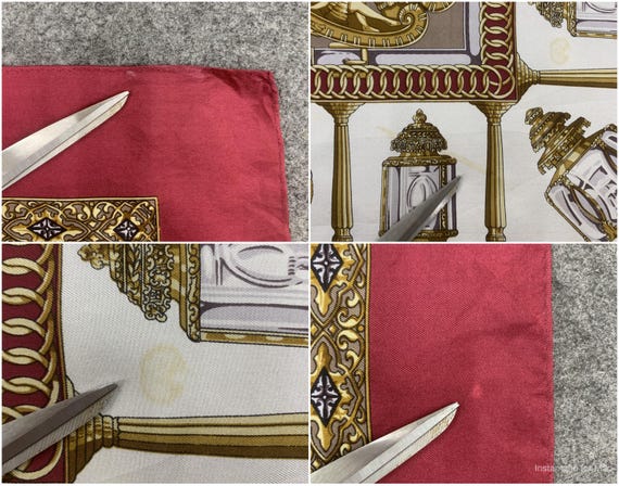 Vintage Louis Quatorze Silk Scarf Baroque Pattern Head Scarf