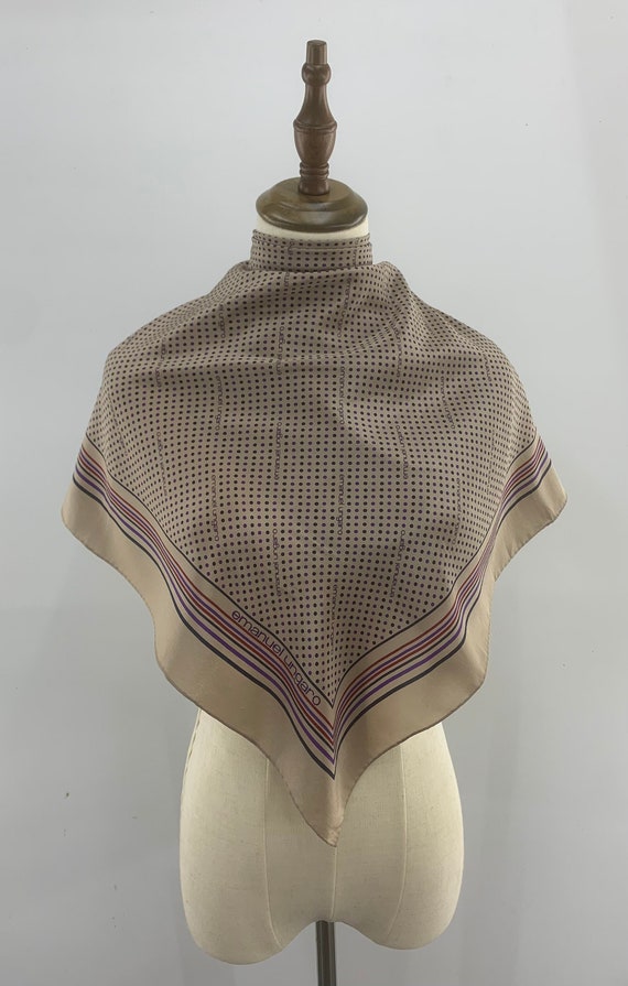 Foulard Authentique Emanuel Ungaro En Soie 100% - Motif Floral Multicolore, Vintage, Occasion Bon état