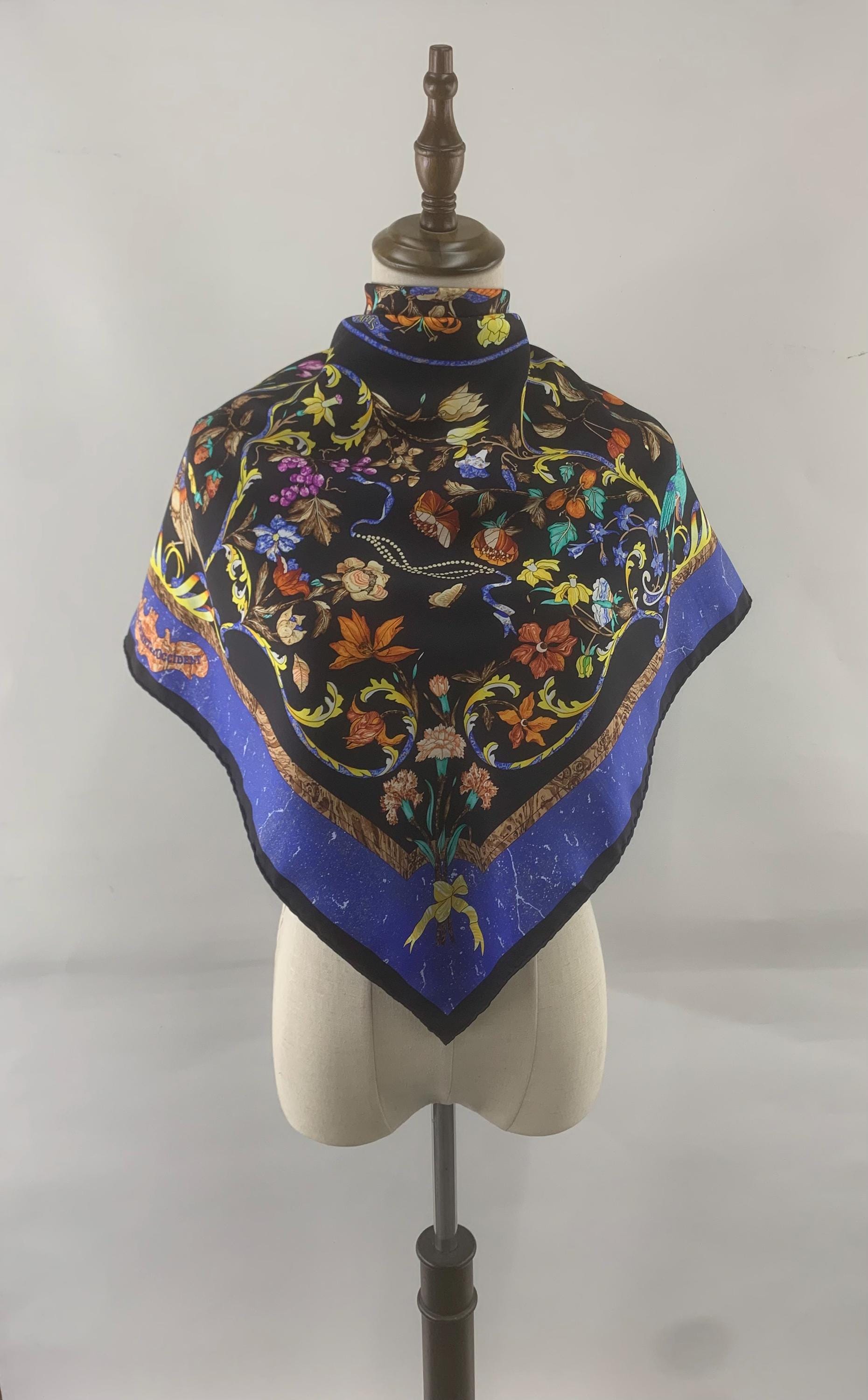 Vintage 90s Hermes Scarf Pierres D'orient Et D'occident, Authentic