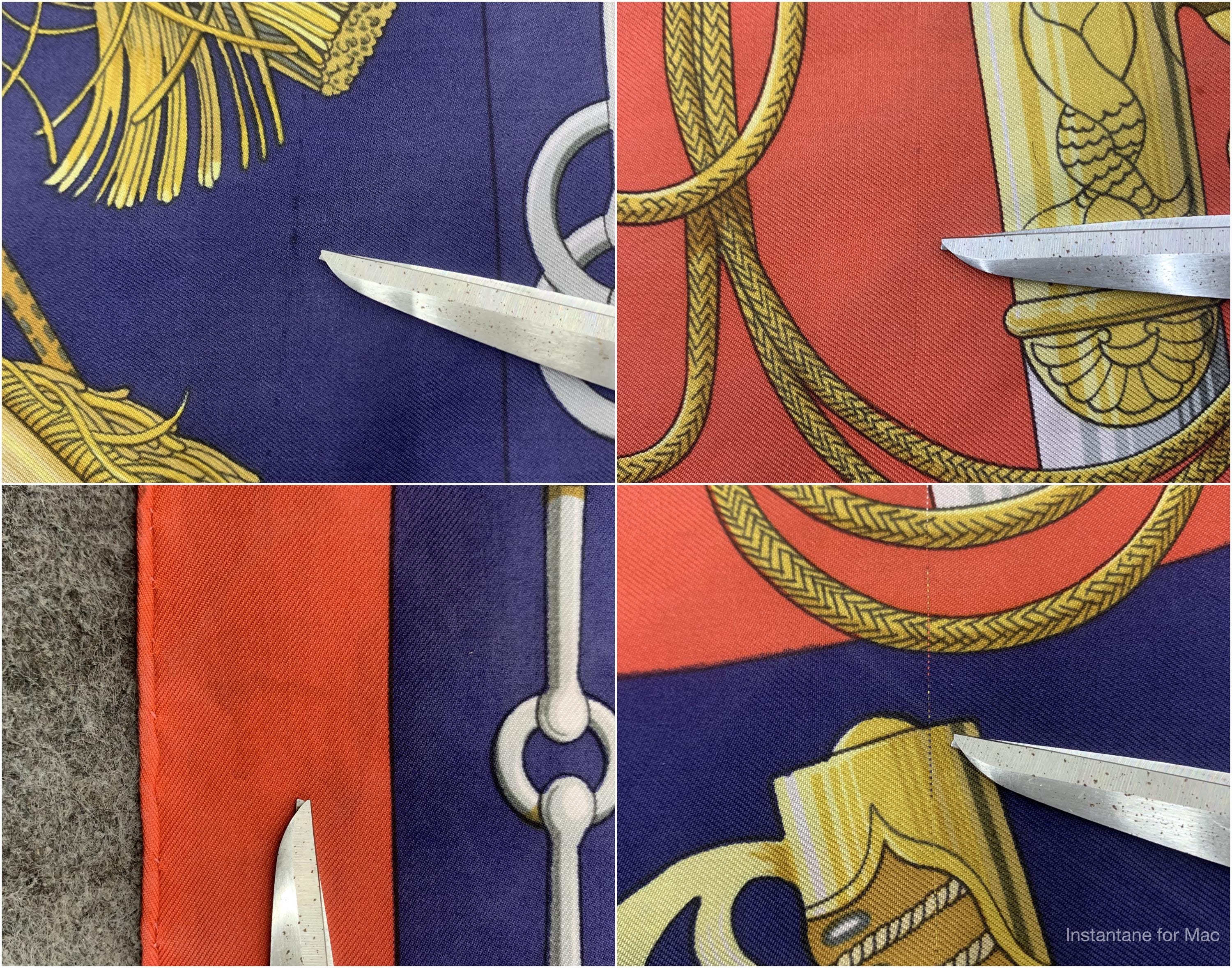 Vintage 80s Hermes Silk Scarf Cliquetis Red Blue Colour, Authentic