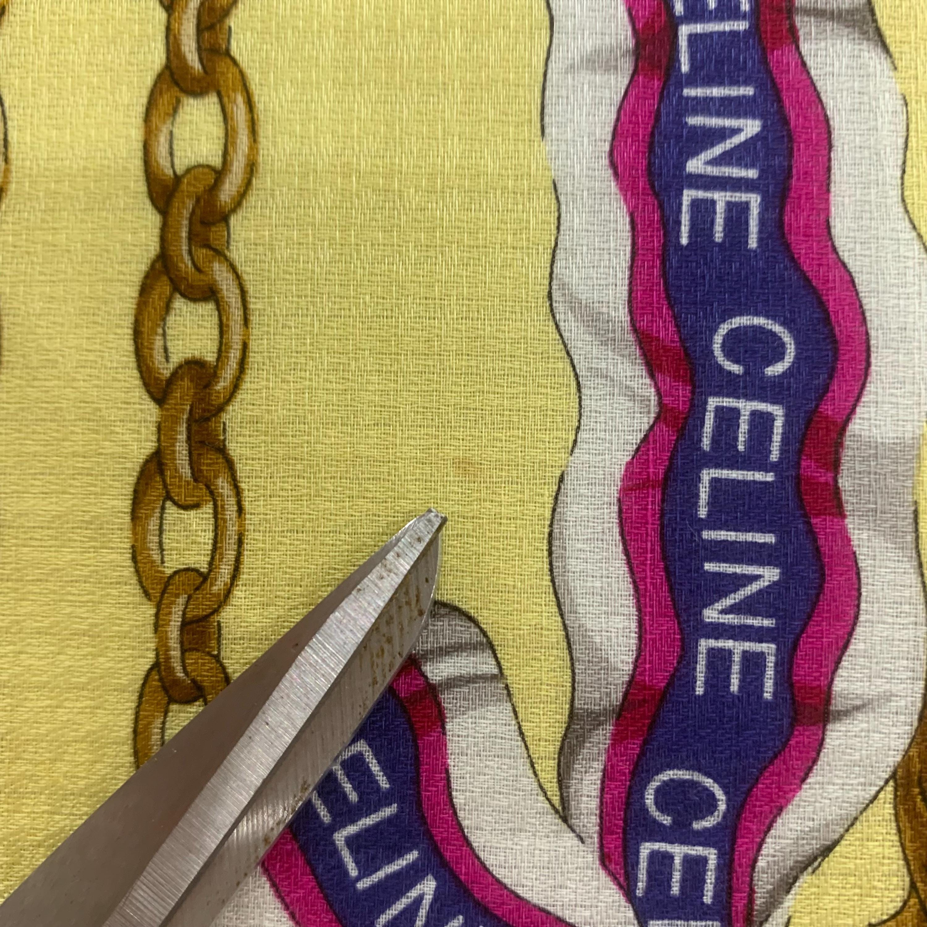Vintage Celine Handkerchief Bow Chain Bandana Pocket Square  display picture 2