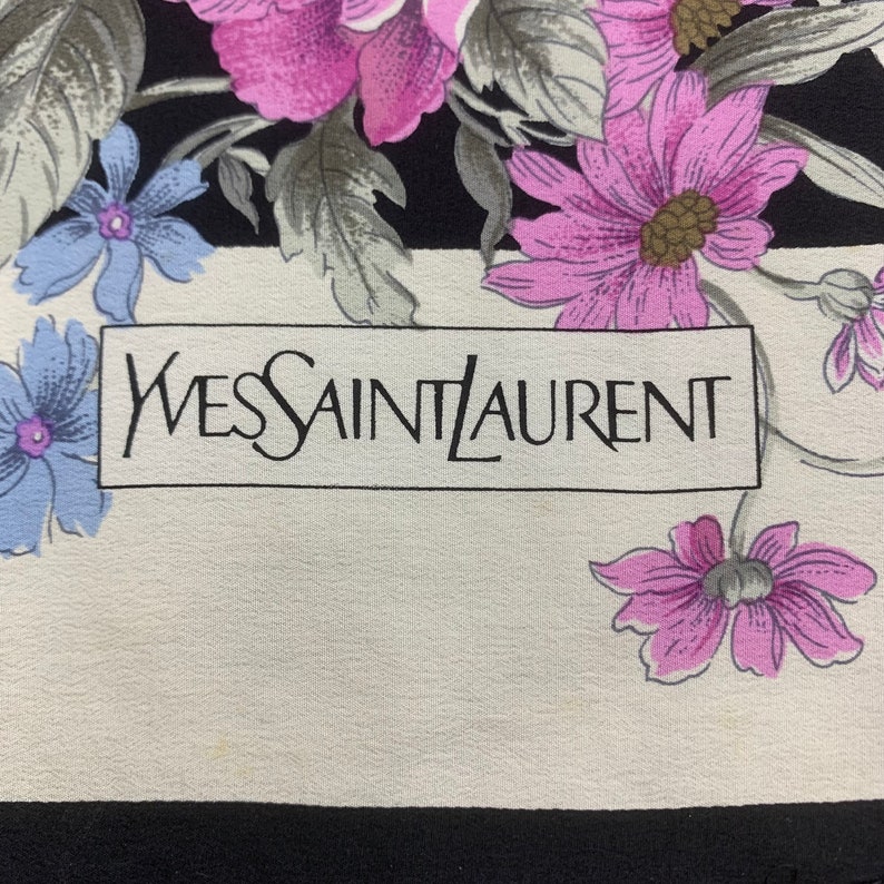 Vintage YSL Yves Saint Laurent Reversible Fleece Scarf