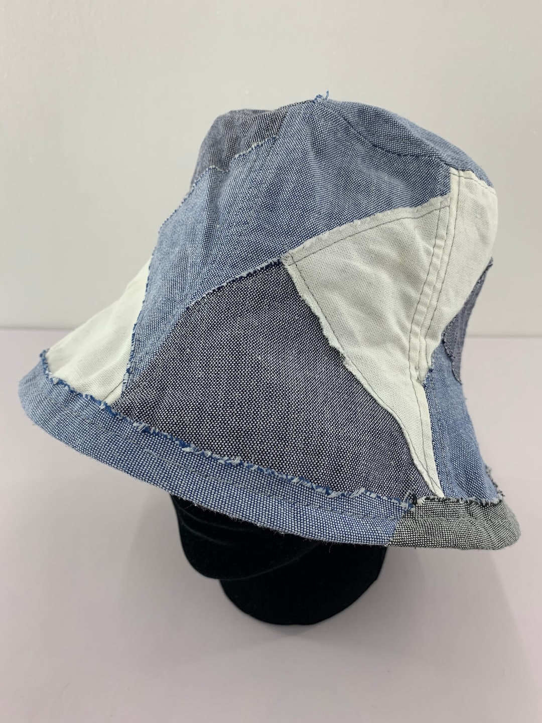 Vintage Patchwork Hats, Patchwork Bucket Hat, Multicolor Hats Cap, Sun