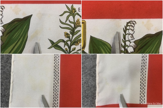 DEFECT | Vintage Loewe Silk Scarf Floral Pattern Head Scarf Ladies