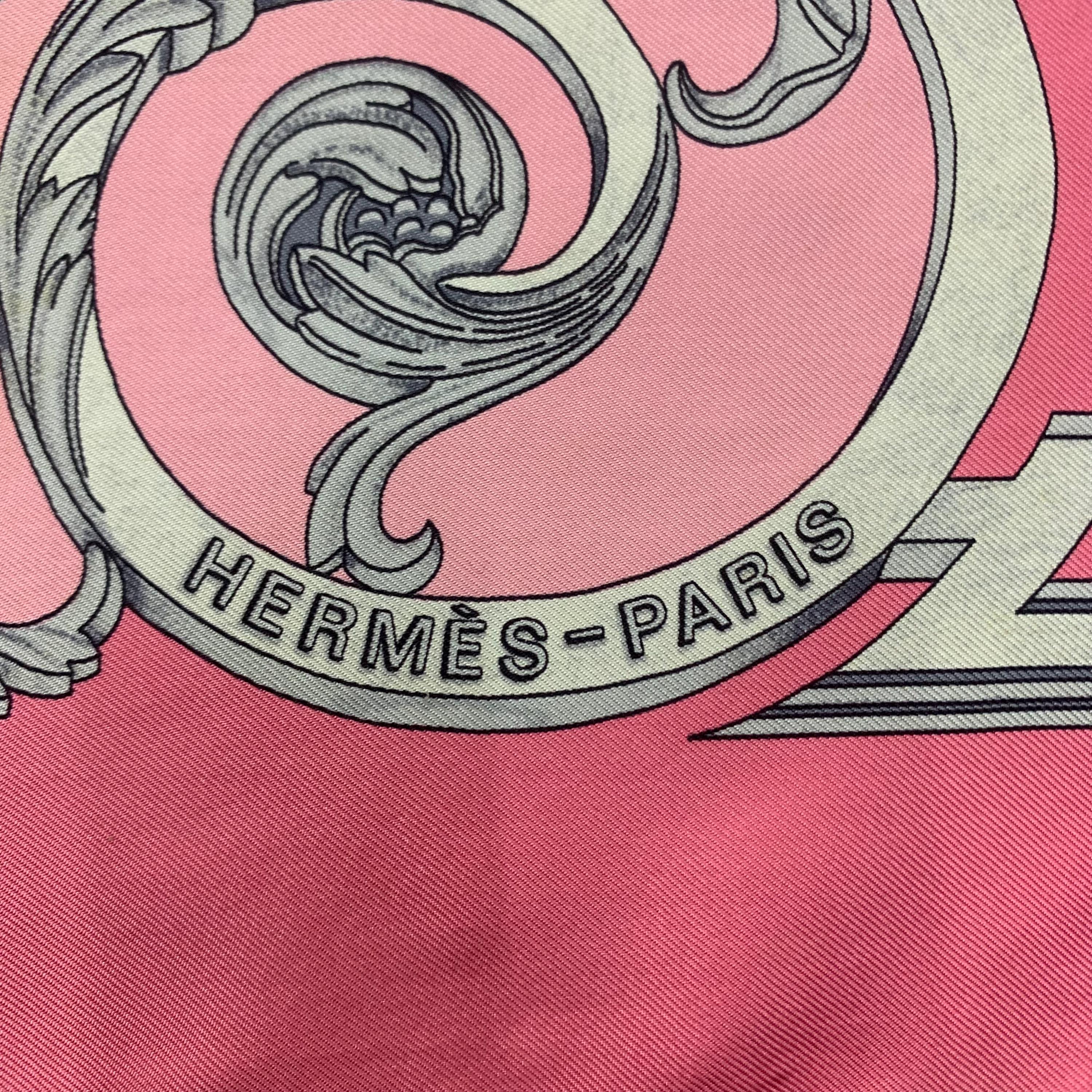 Vintage Hermes Scarf Les Tuileries by Joachim Metz, Authentic