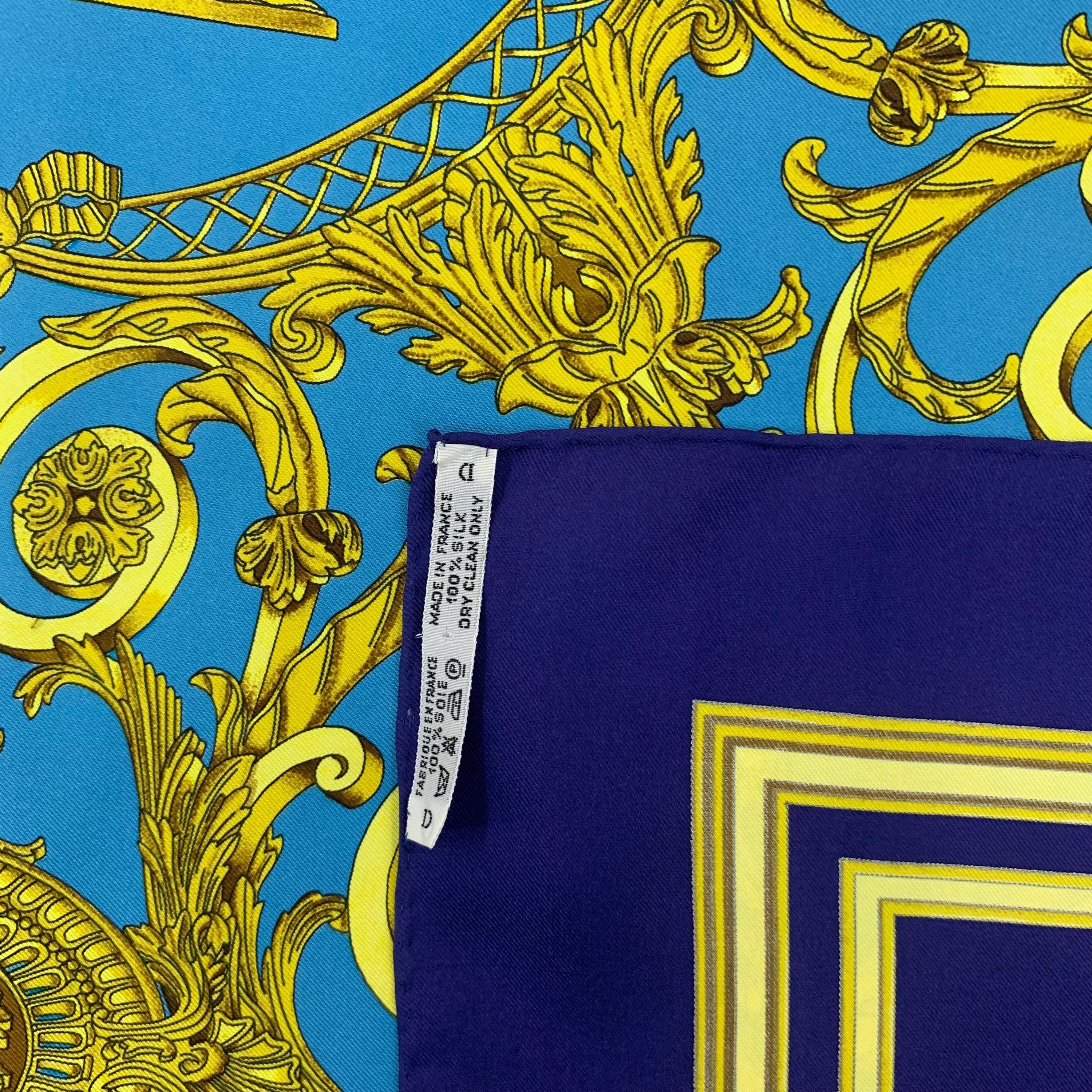 Vintage Hermes Scarf Les Tuileries by Joachim Metz, Authentic