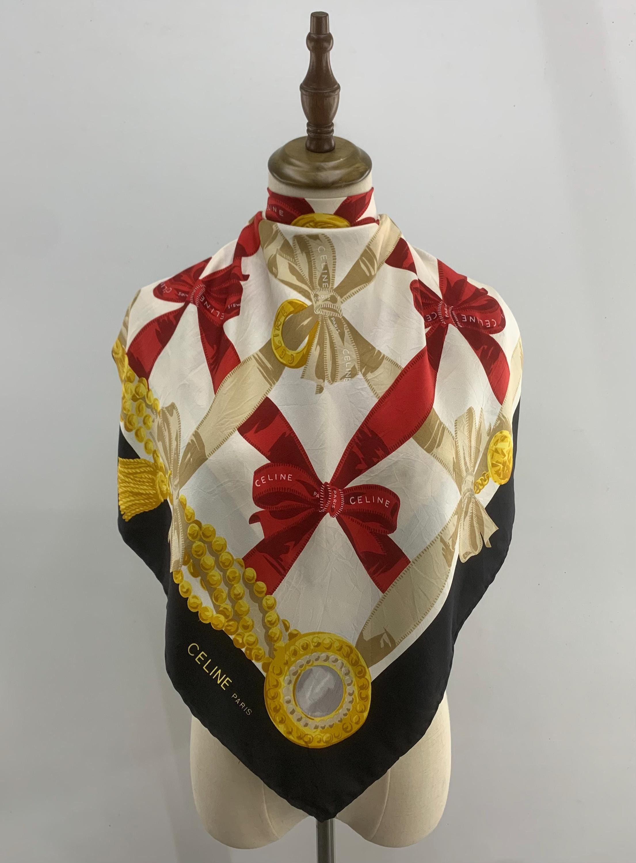 スカーフ CELINE twill scarf CELINE SILK vintage SCARF silk scarf | eBay