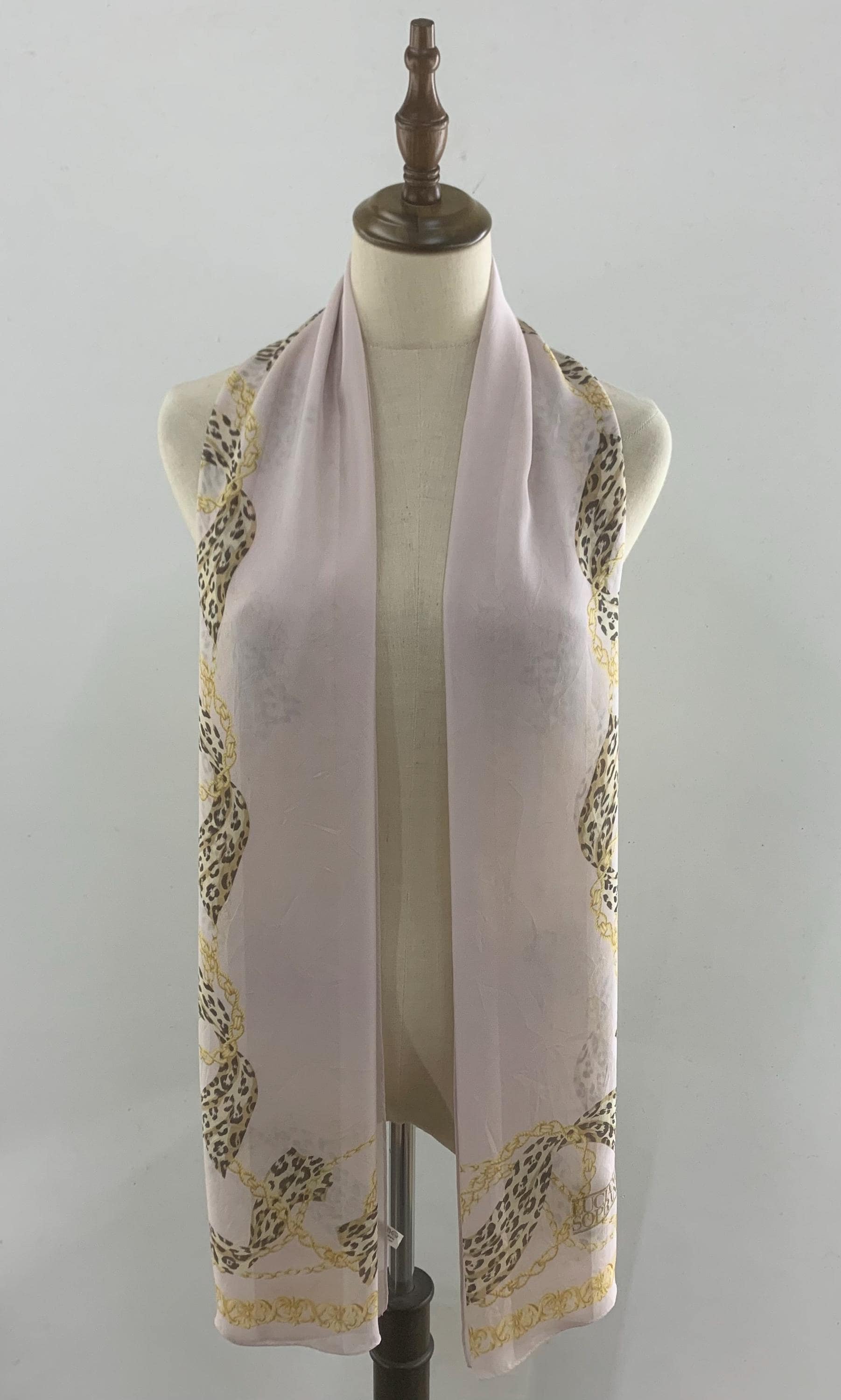 Vintage Luciano Soprani Scarf Leopard Baroque Pattern Neck Scarf