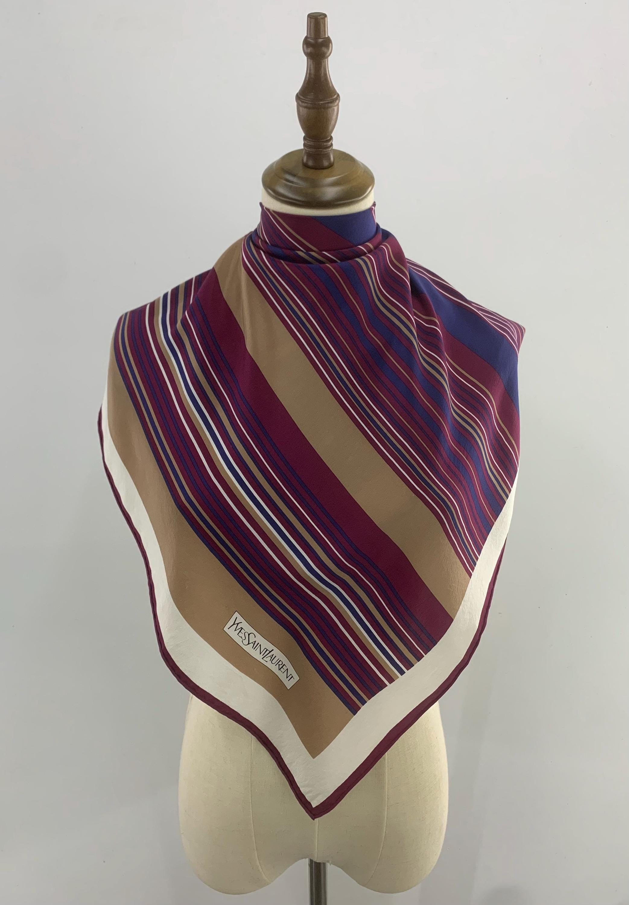 Authentic Yves Saint Laurent Silk Scarf Vintage YSL Scarves