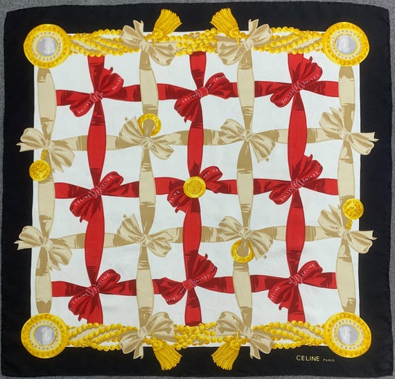 スカーフ CELINE twill scarf CELINE SILK vintage SCARF silk scarf | eBay