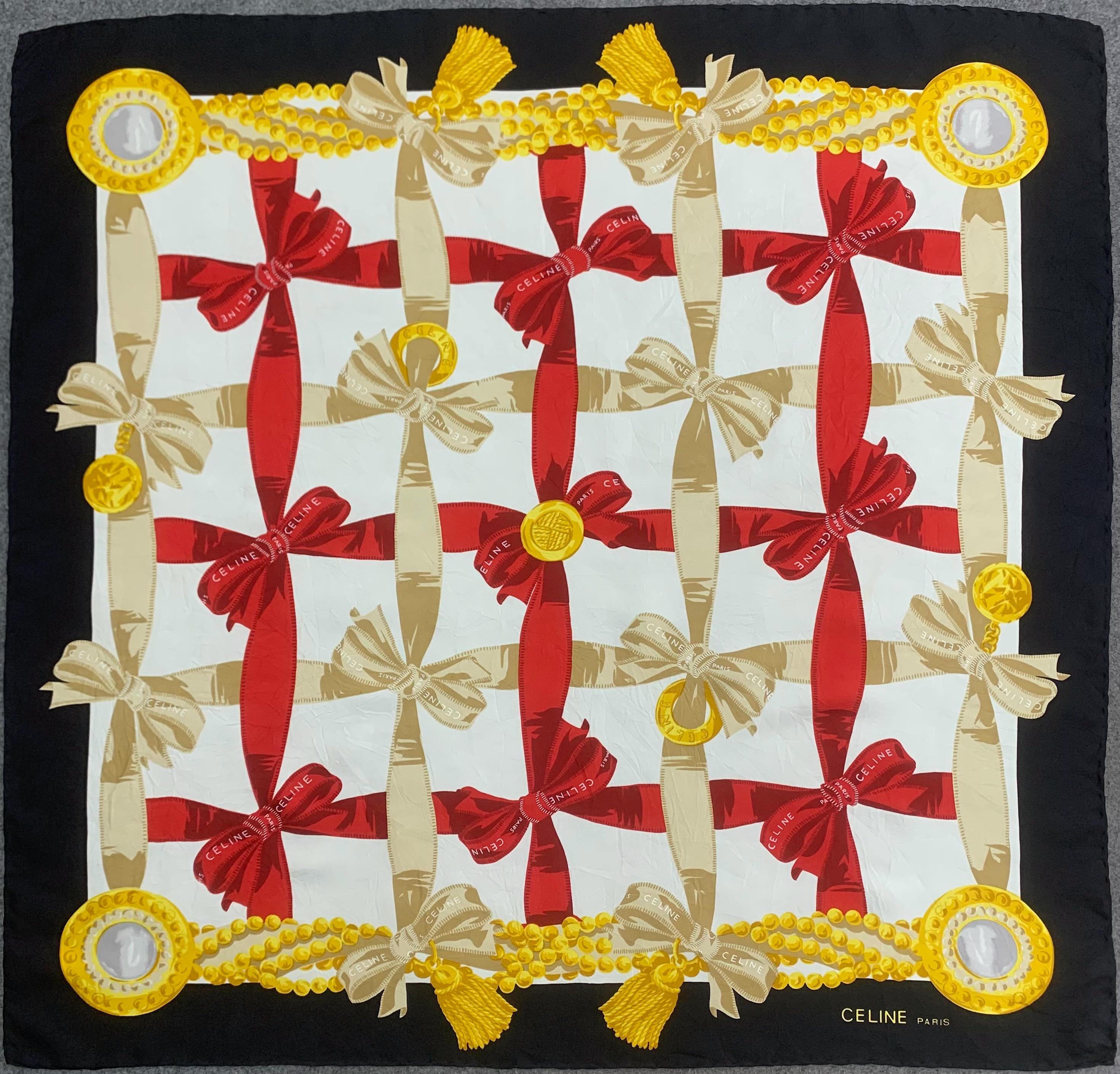 スカーフ CELINE twill scarf CELINE SILK vintage SCARF silk scarf | eBay