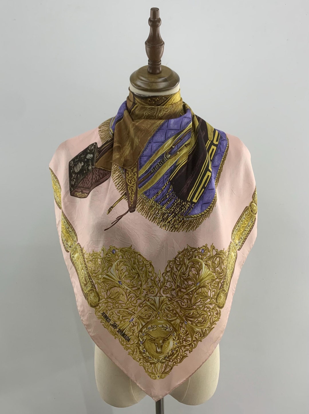小物 vintage scarf Amazon.com: FM2018XSL Printed Square Scarf Vintage Silk Neck