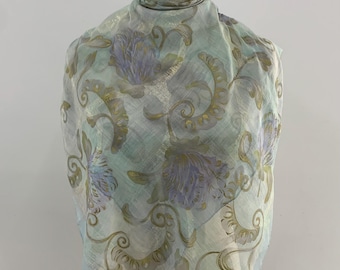 Foulard Carita Authentique En Soie 100% - Motif Géométrique Multicolore, Vintage, Occasion