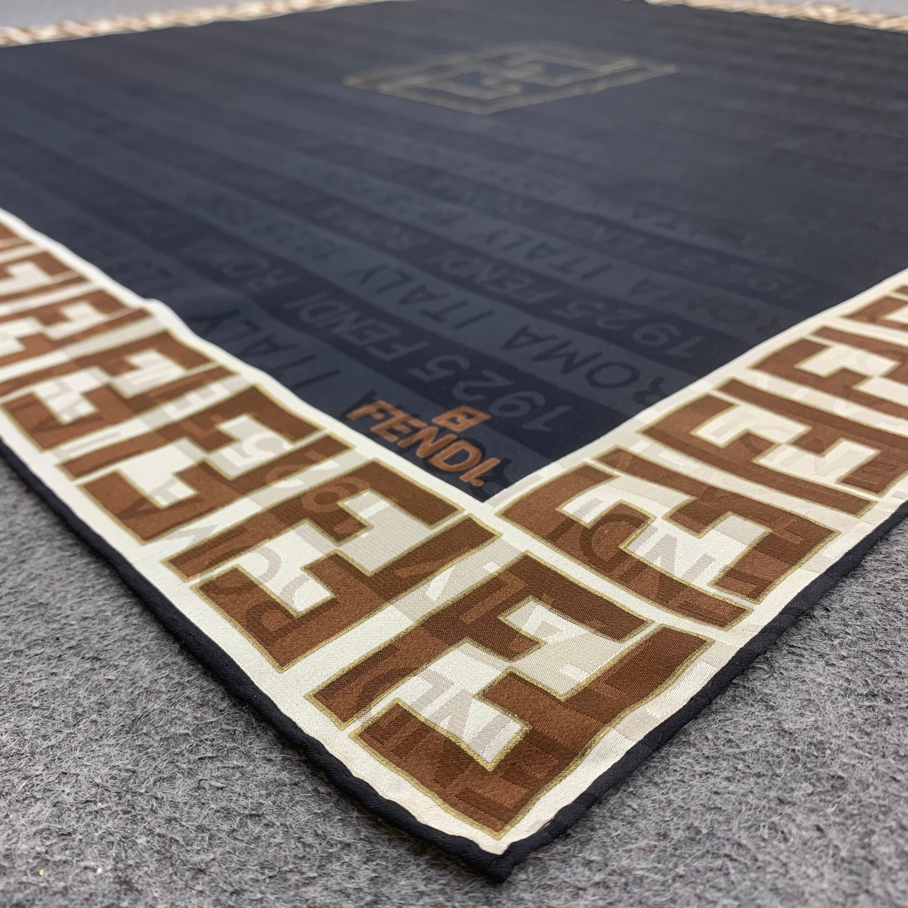 Vintage Fendi Silk Scarf, Authentic Fendi Scarf, Fendi FF