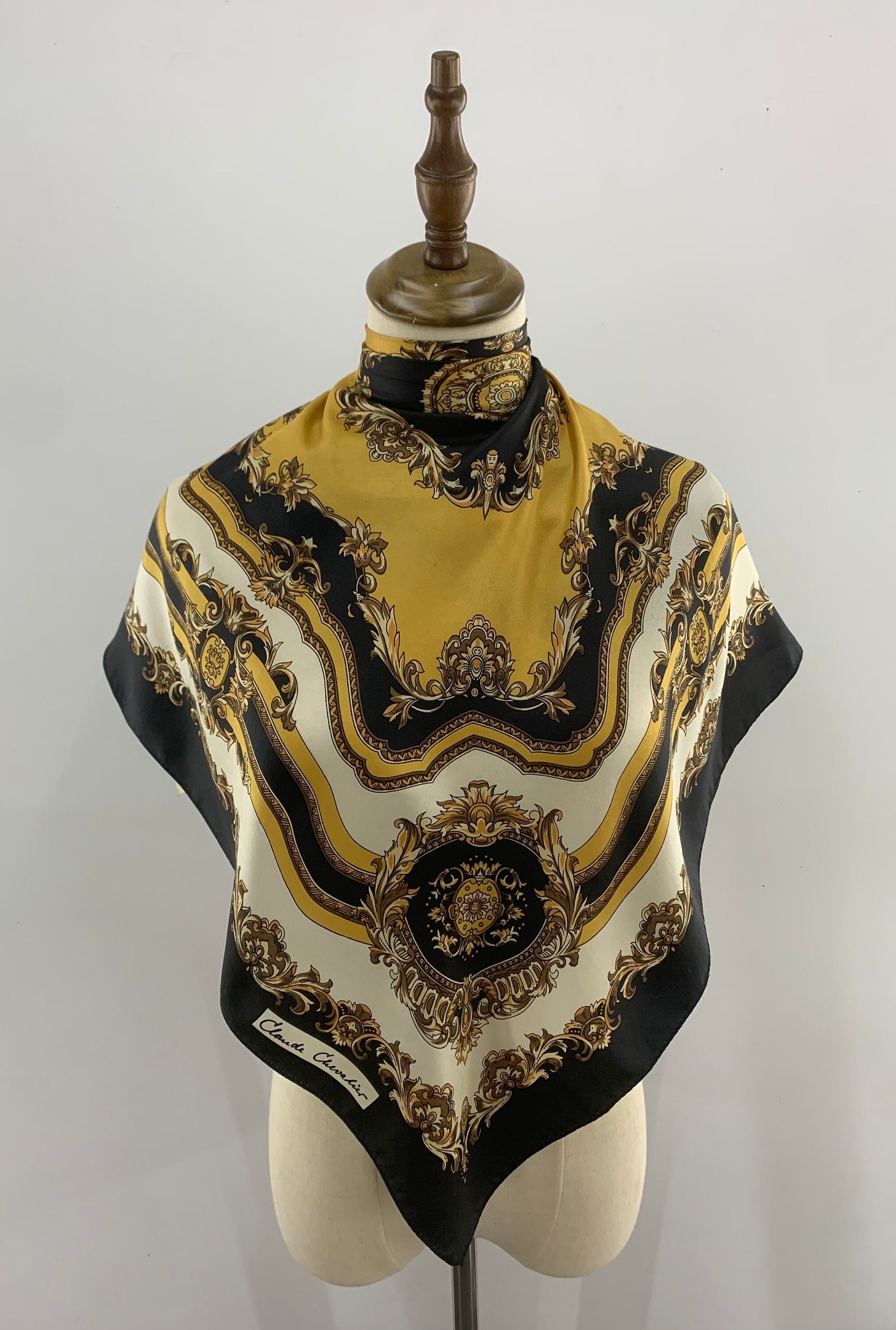 Vintage Claude Chevalier Silk Scarf, Classic Scarf, Women Accessories, Black Scarf, Scarf Top, Carre Foulard, Silk Shawl Wrap Scarves - Etsy Vintage Claude Chevalier Silk Scarf, Classic Scarf, Women Accessories, Black Scarf, Scarf Top, Carre Foulard, Silk Shawl Wrap Scarves - Etsy