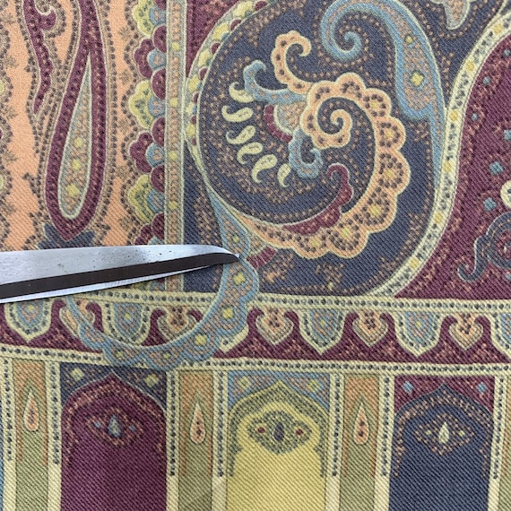 ヴィンテージ エトロ スカーフ ウール シルク ペイズリー柄 ショール