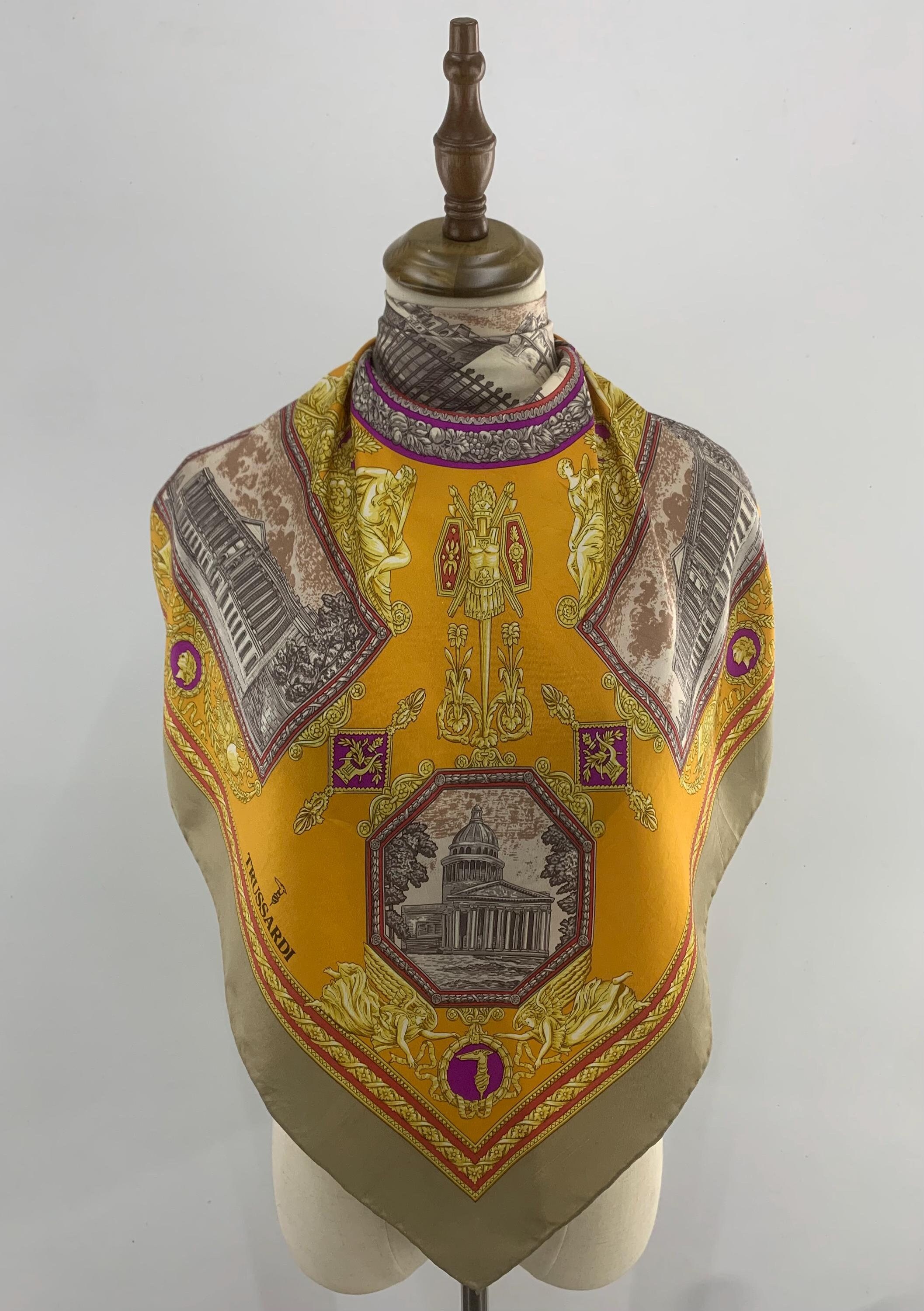 Vgt  Trussardy 100% silk Scarf satin// chiffon, 34\