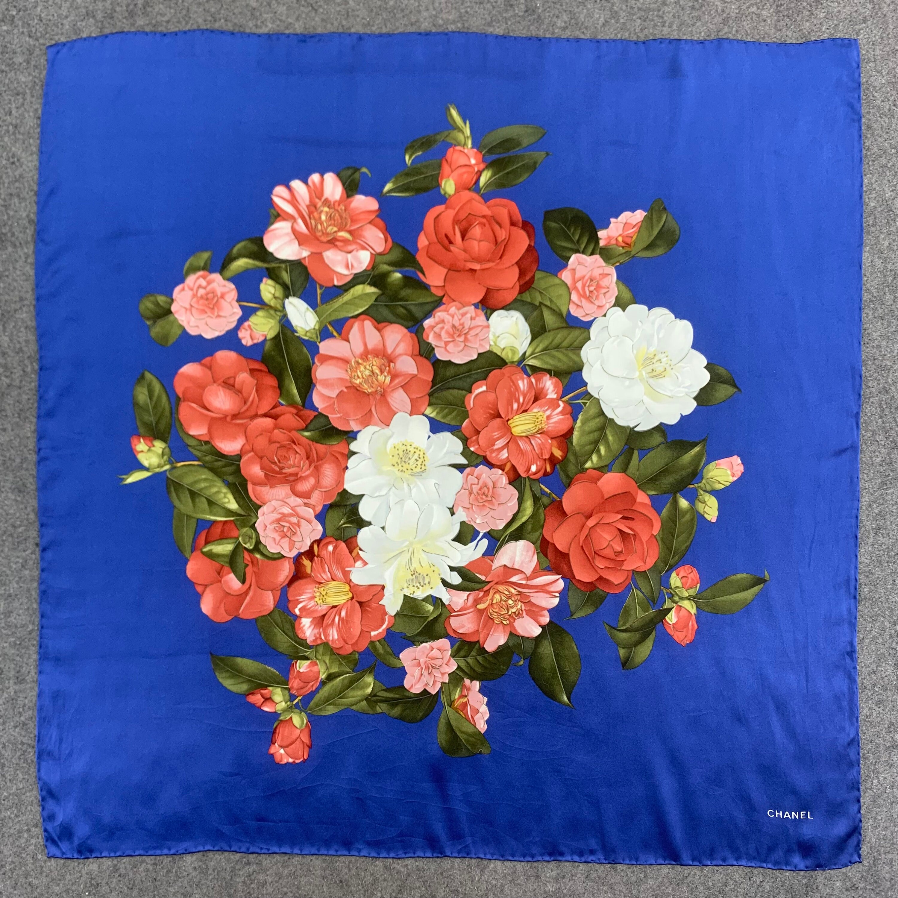 Vintage Chanel Scarf, Authentic Chanel Silk Scarf, Chanel Shawl